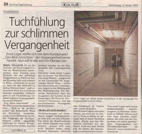 Kärntner Tageszeitung 13.01.2005